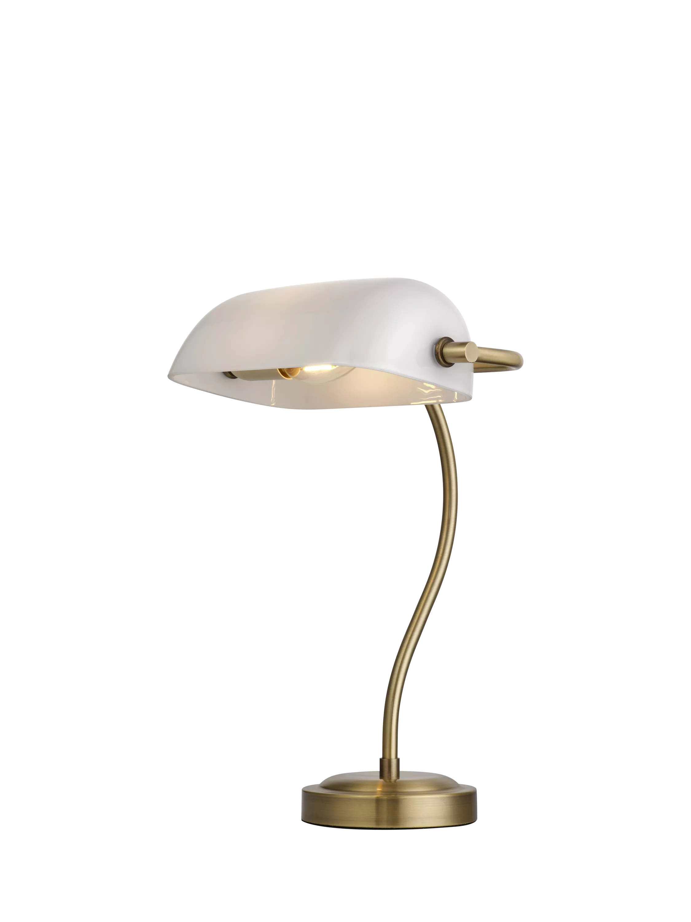 John Lewis bankers table lamp white brass, UK version