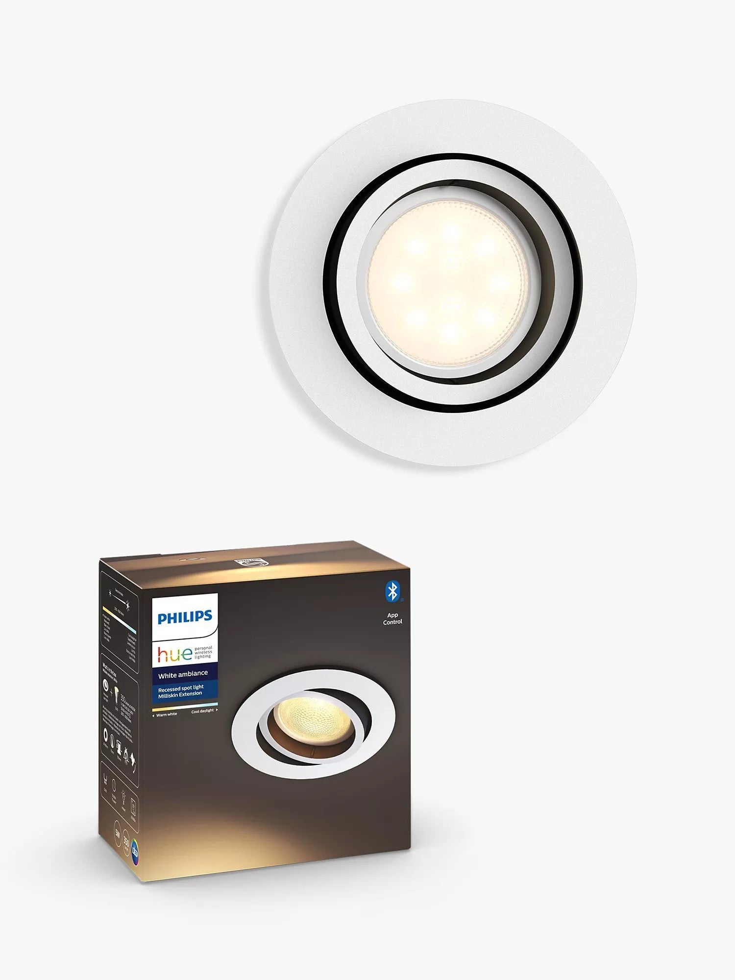 Philips Hue White Ambiance Milliskin Extension smart recessed spotlight (British brand)