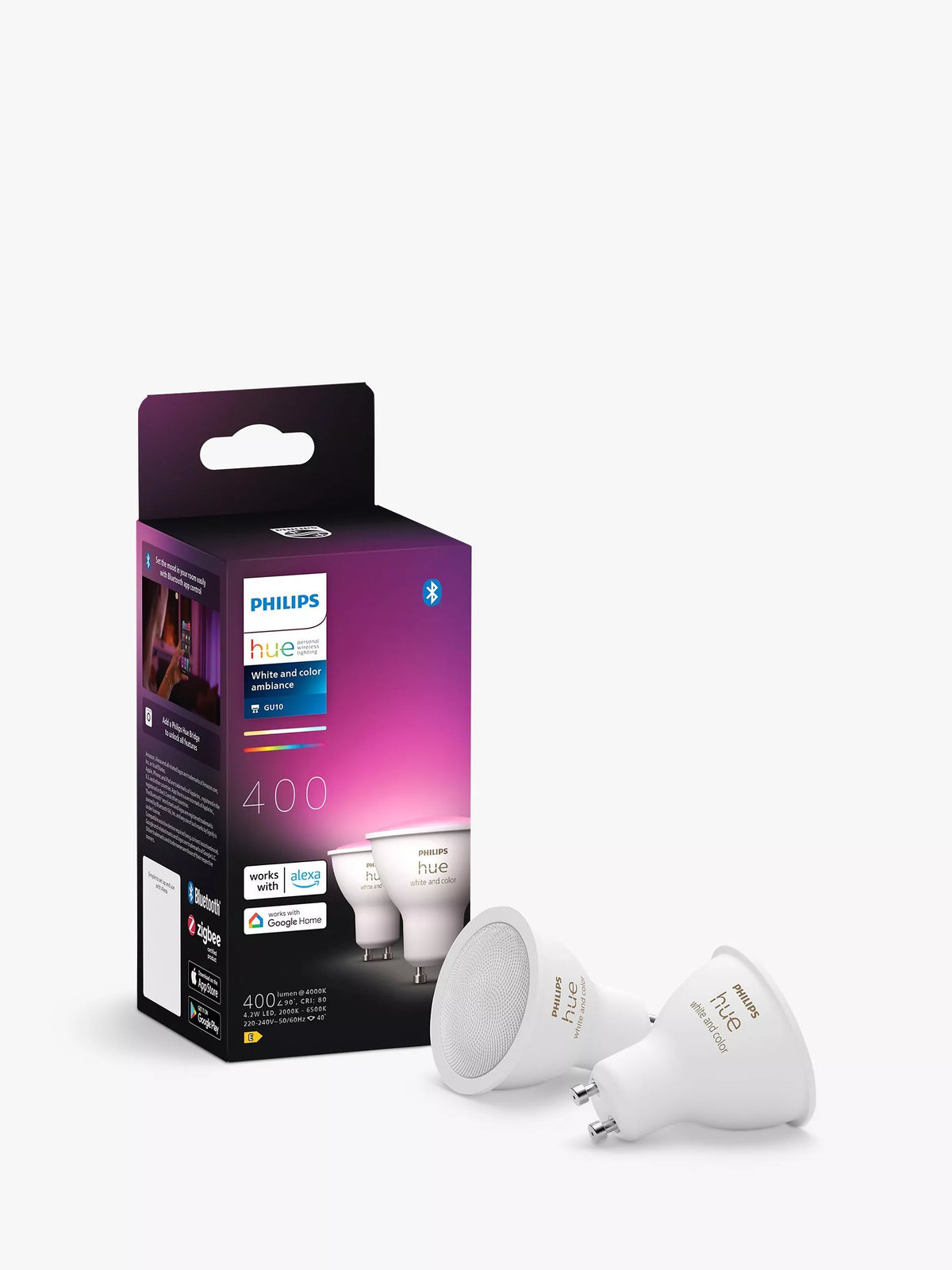 Philips Hue smart bulb GU10 pack of 2, UK version