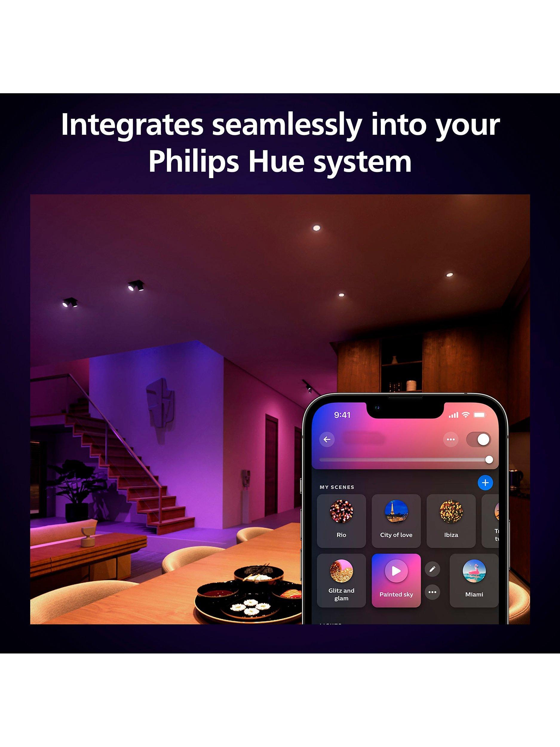 Philips Hue smart lighting starter kit with 3 GU10 bulbs, imported from the UK