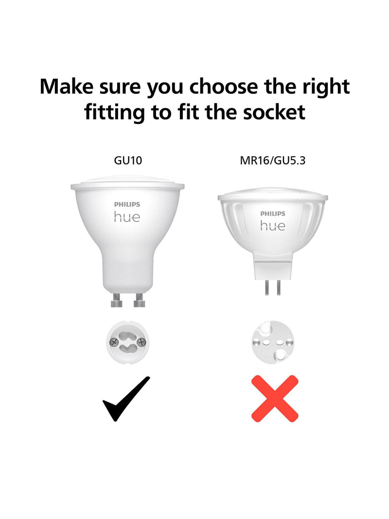 Philips Hue smart lighting starter kit with 3 GU10 bulbs, imported from the UK