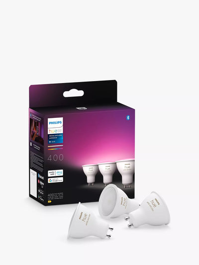 John Lewis Philips Hue 4.2W GU10 LED Spotlight Bulb, Pack of 3- Buy online at McGrocer