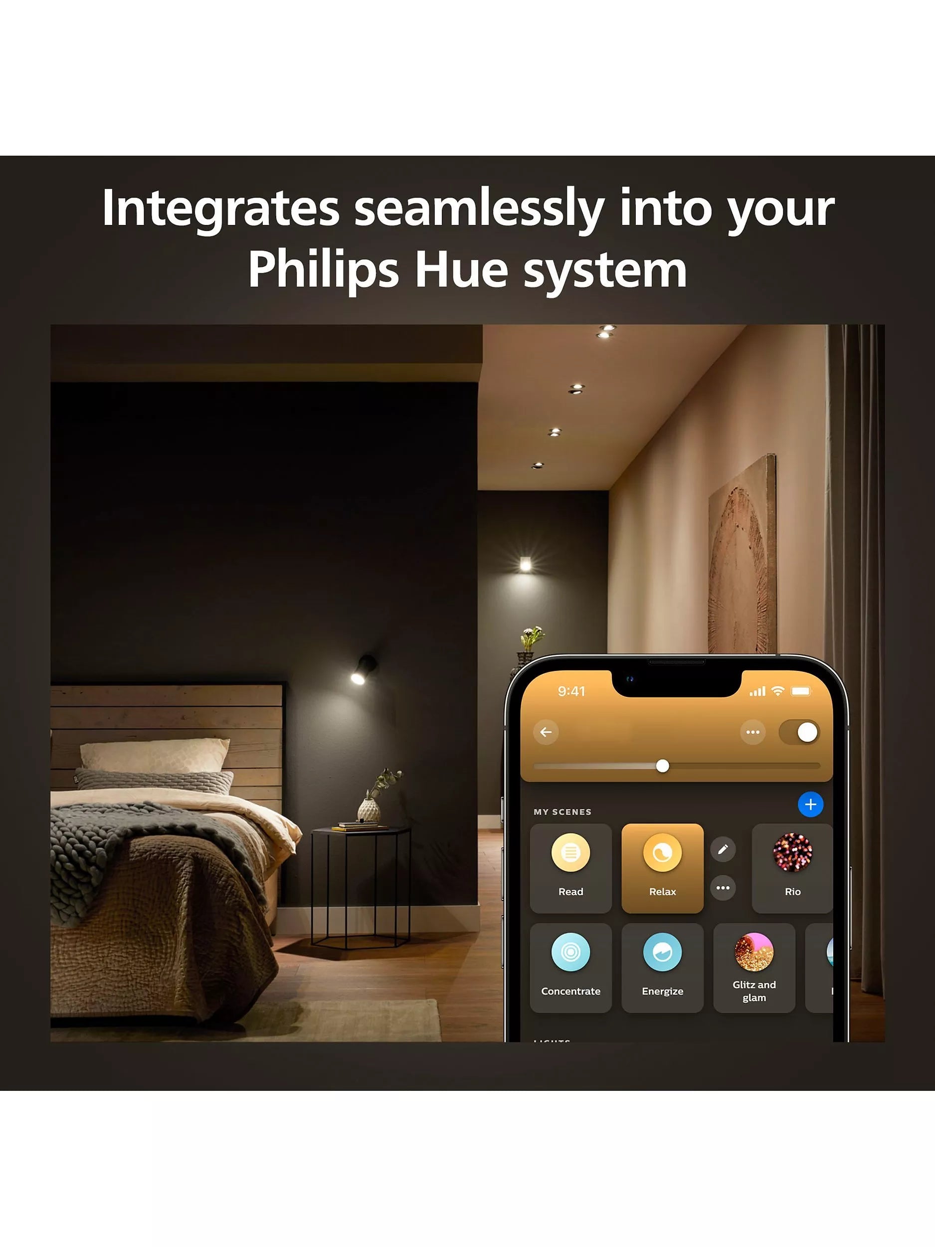 Philips Hue White Ambiance GU10 smart LED bulb 4.2W (British brand)