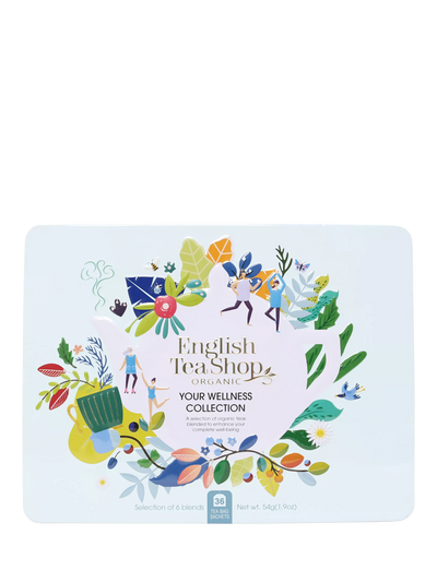 Organic Tea Selection Gift Tin for Wellness, 467g