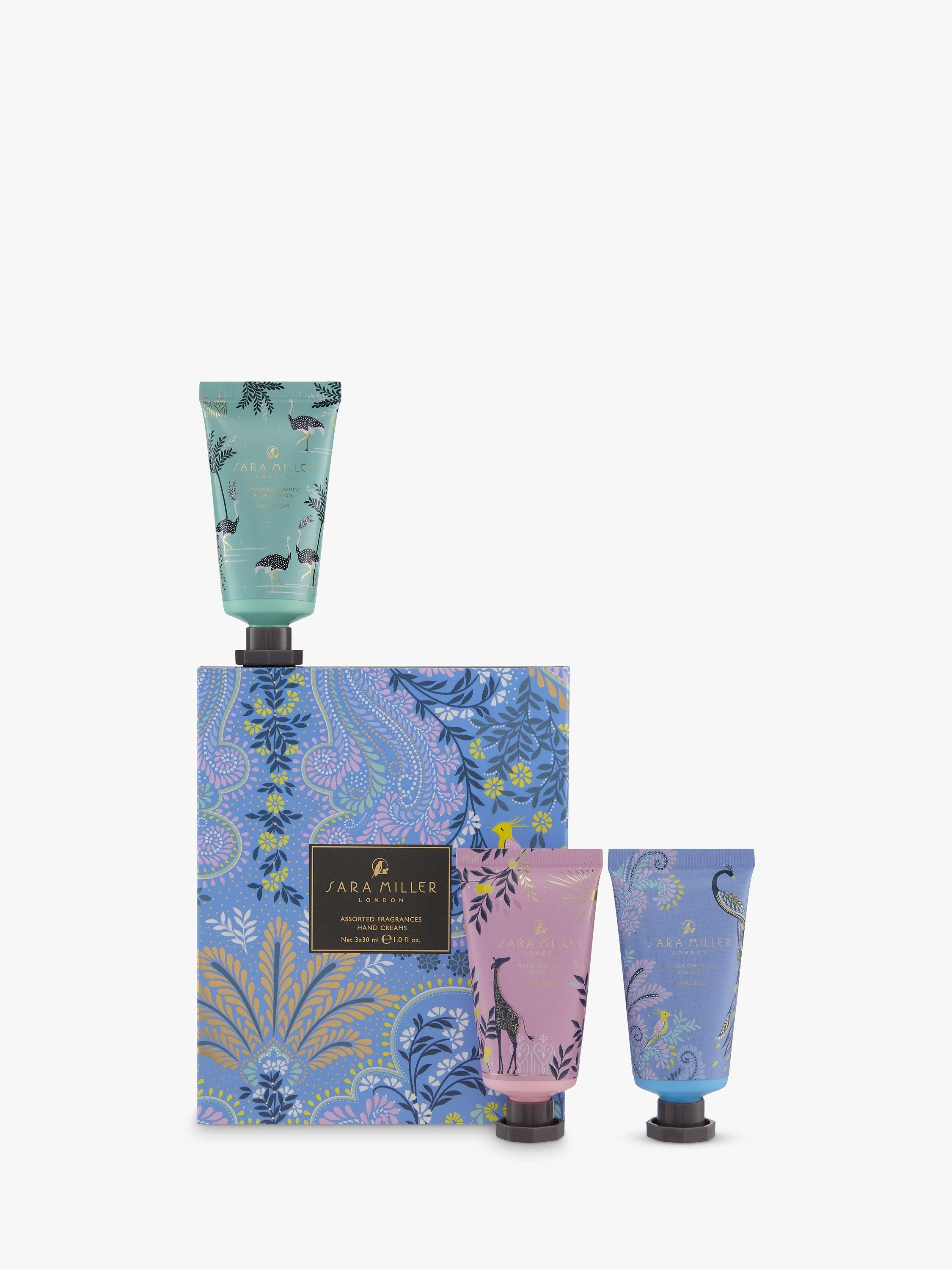 Sara Miller Savannah hand cream trio with three fragrances (British brand)