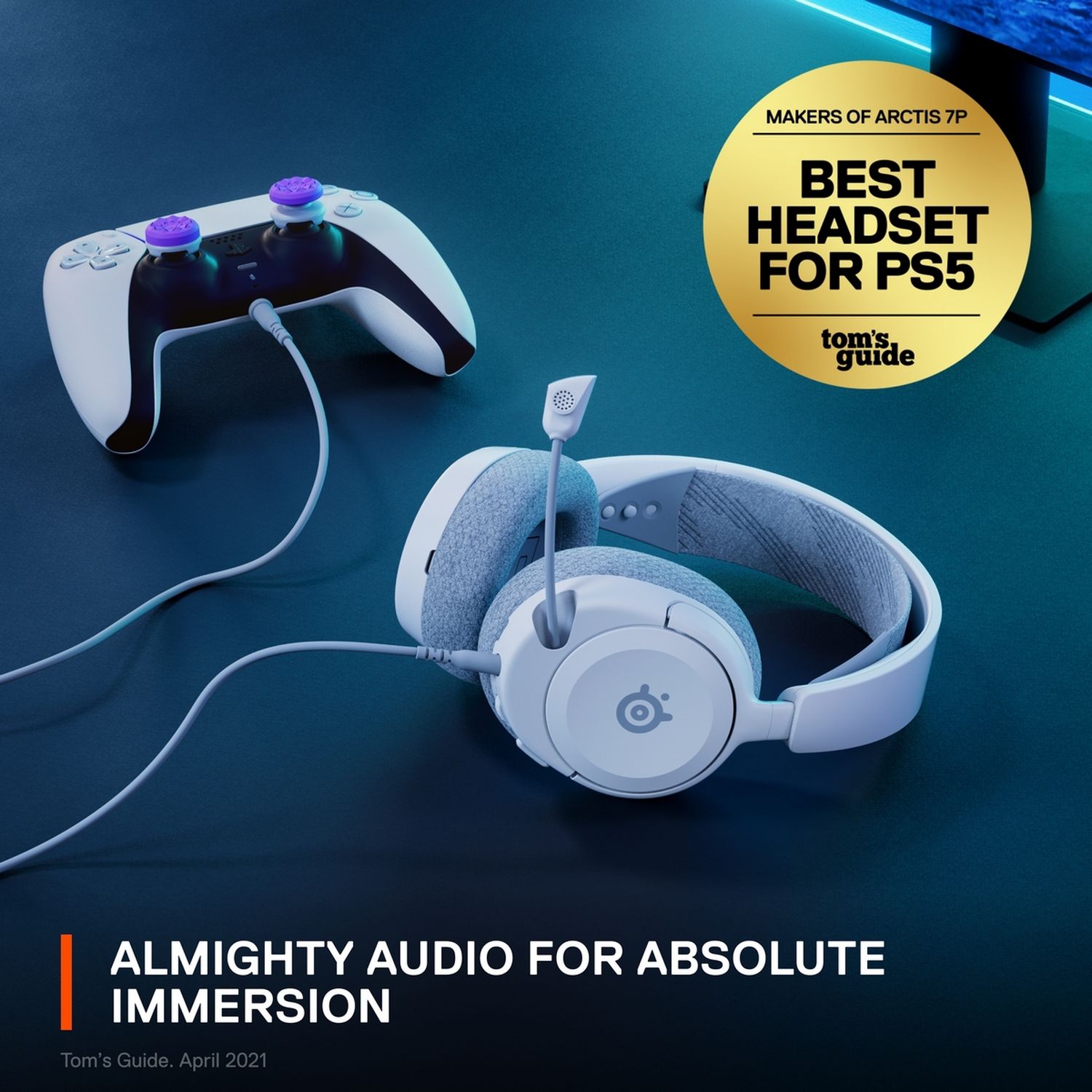 SteelSeries Arctis Nova 1P white gaming headset (British brand)