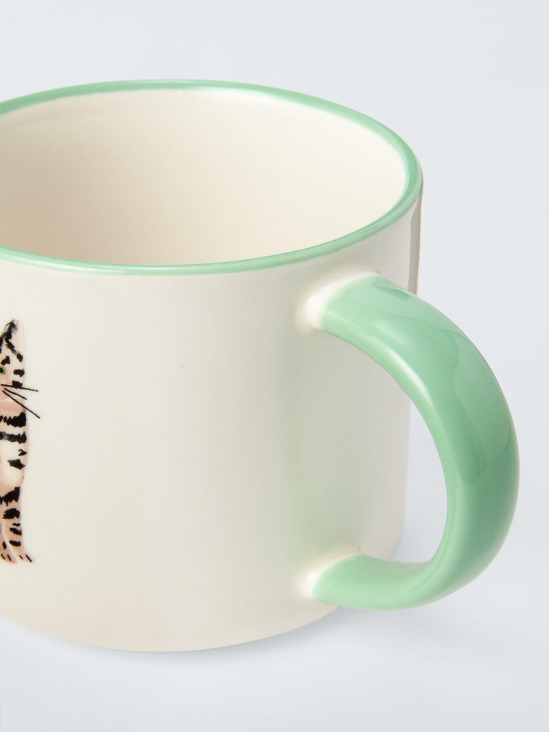 John Lewis stoneware mug tabby cat 349ml, imported from the UK
