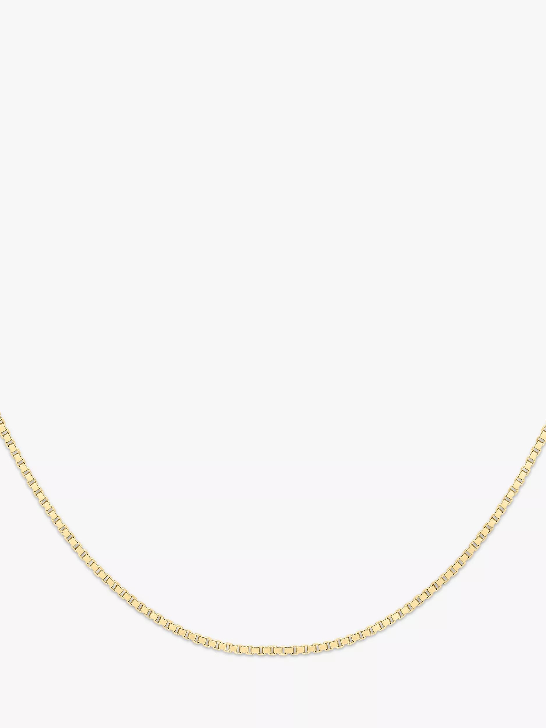 IBB 18ct yellow gold Venetian box chain necklace 46cm (British brand)