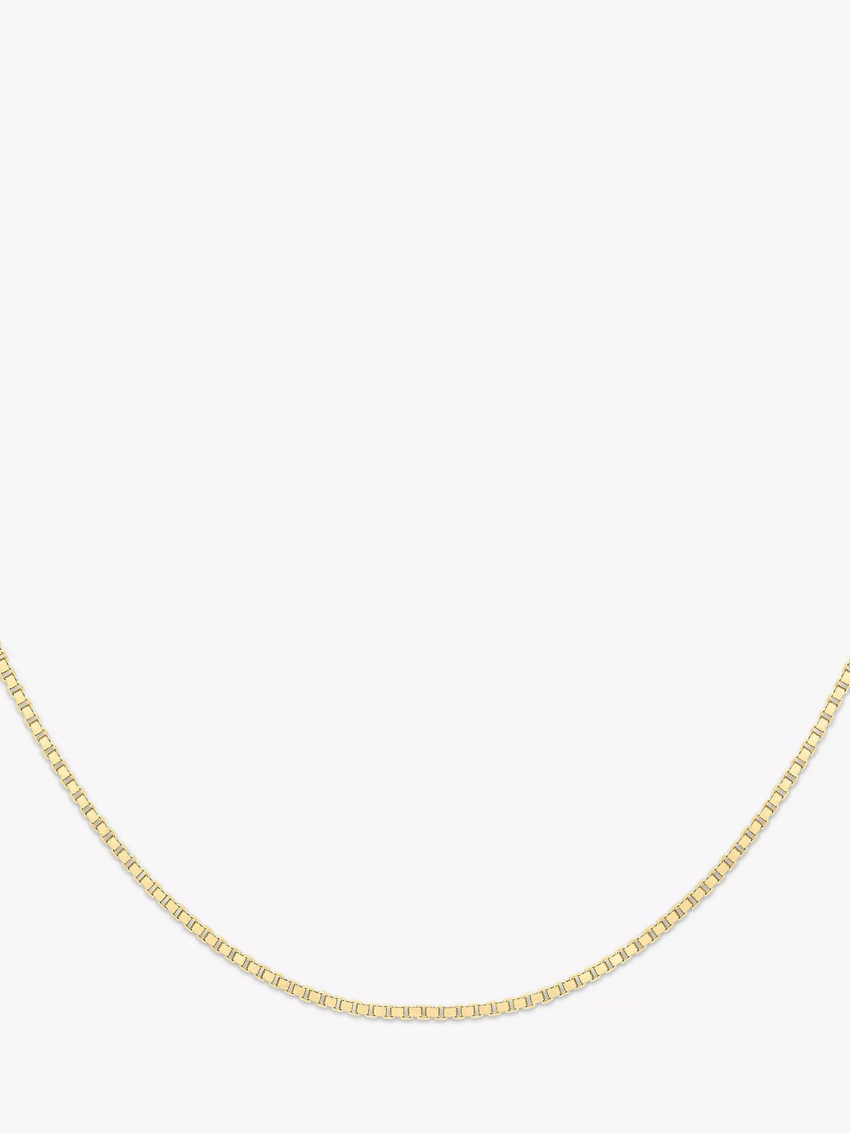 IBB 18ct yellow gold Venetian box chain necklace 46cm (British brand)