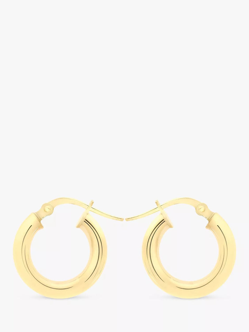 IBB 18ct yellow gold polished creole earrings (British brand)