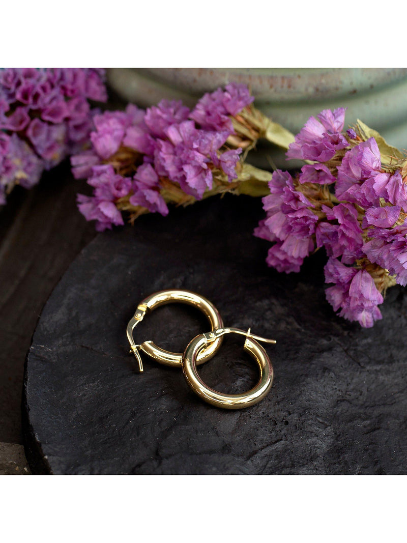 IBB 18ct yellow gold polished creole earrings (British brand)