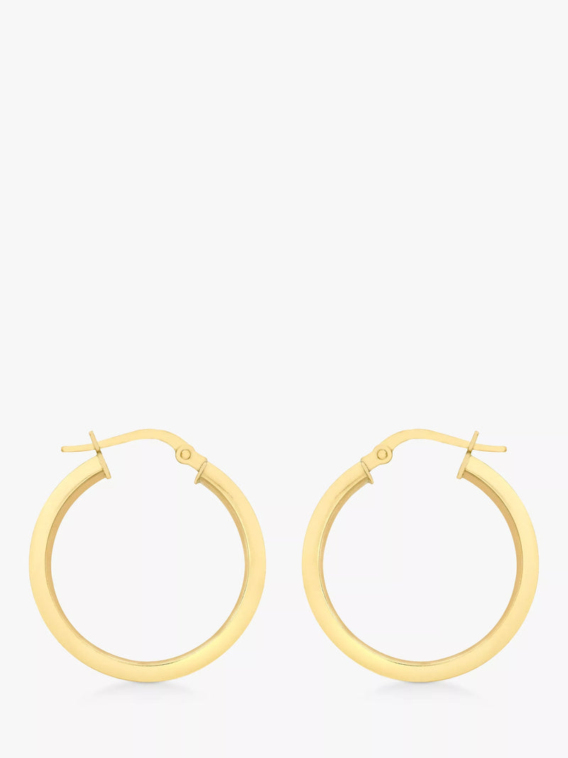 IBB 18ct yellow gold creole hoop earrings - British product