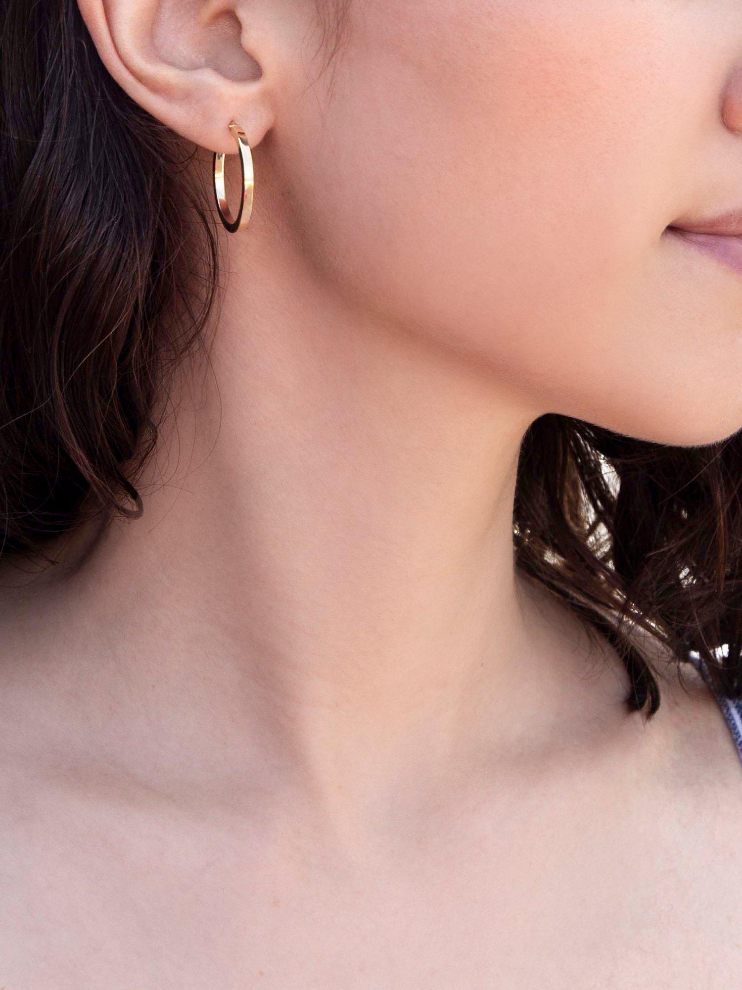 IBB 18ct yellow gold creole hoop earrings - British product