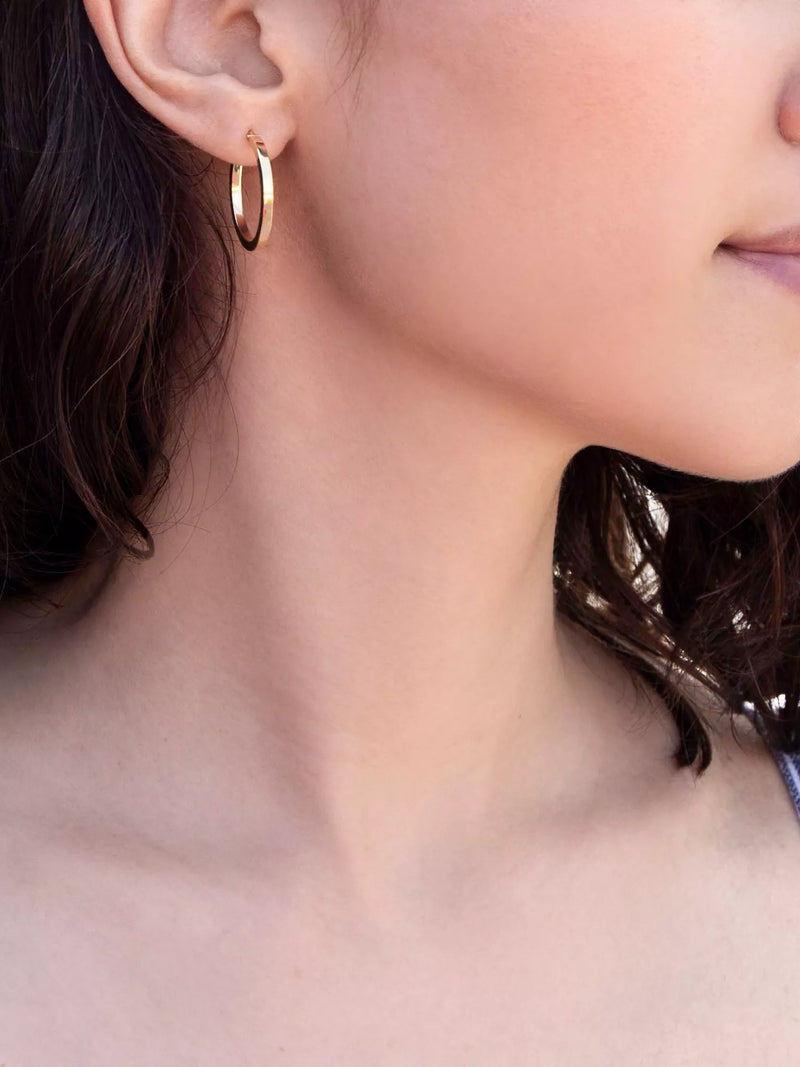 IBB 18ct yellow gold creole hoop earrings - British product