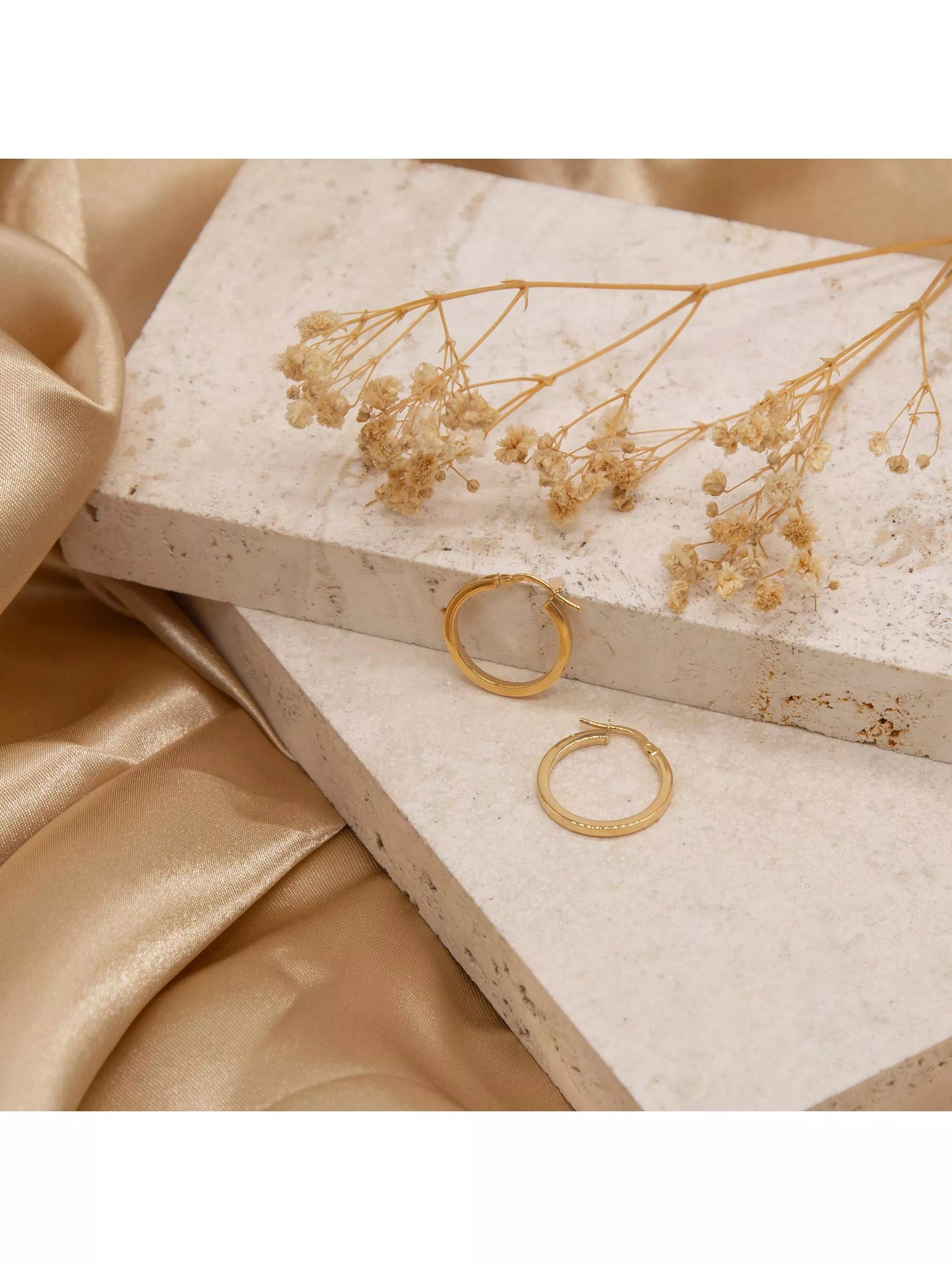 IBB 18ct yellow gold creole hoop earrings - British product