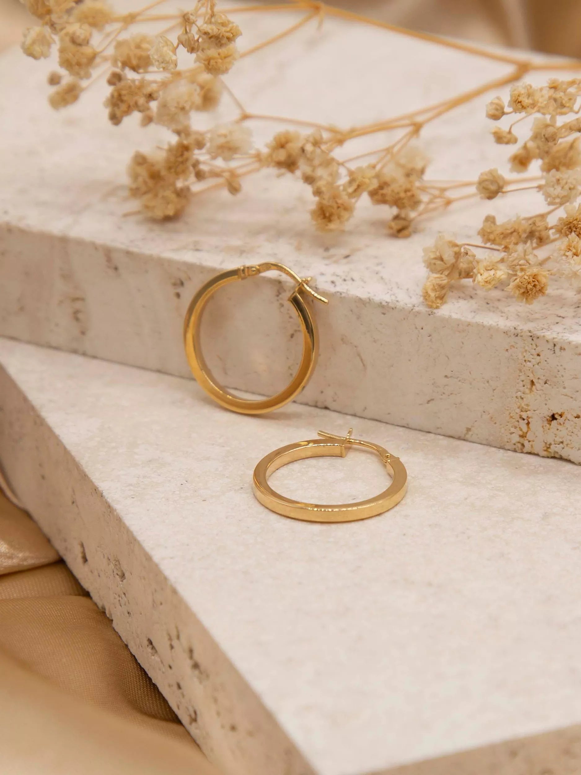 IBB 18ct yellow gold creole hoop earrings - British product
