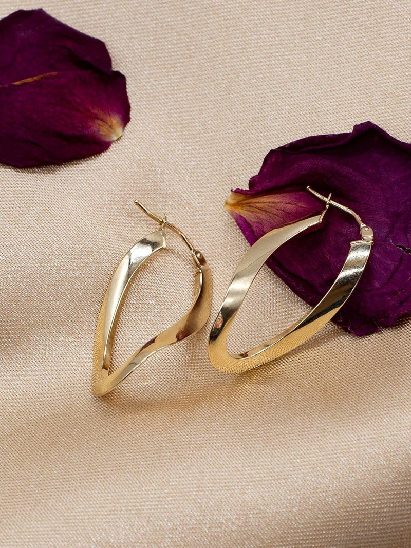 IBB 18ct yellow gold Figure 8 creole earrings - British product