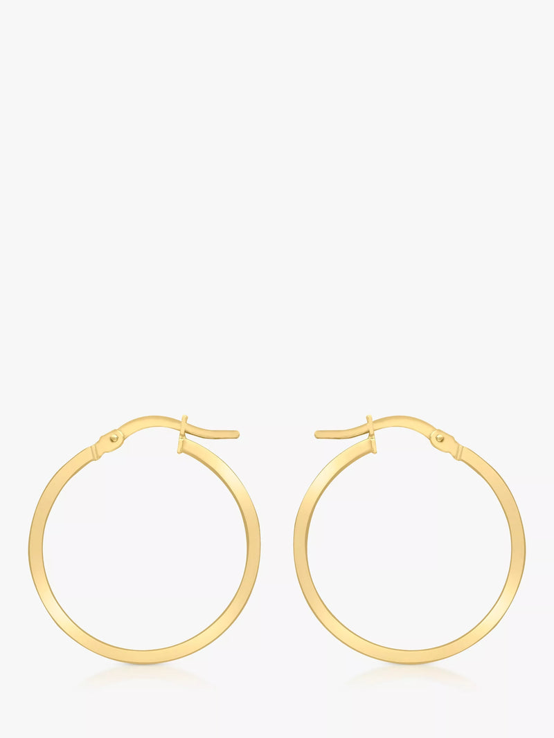 IBB 18ct yellow gold hoop creole earrings - British product
