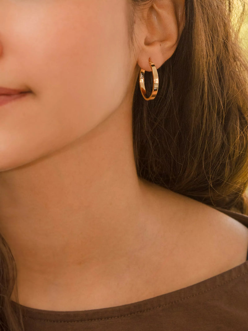 IBB 18ct yellow gold hoop creole earrings - British product