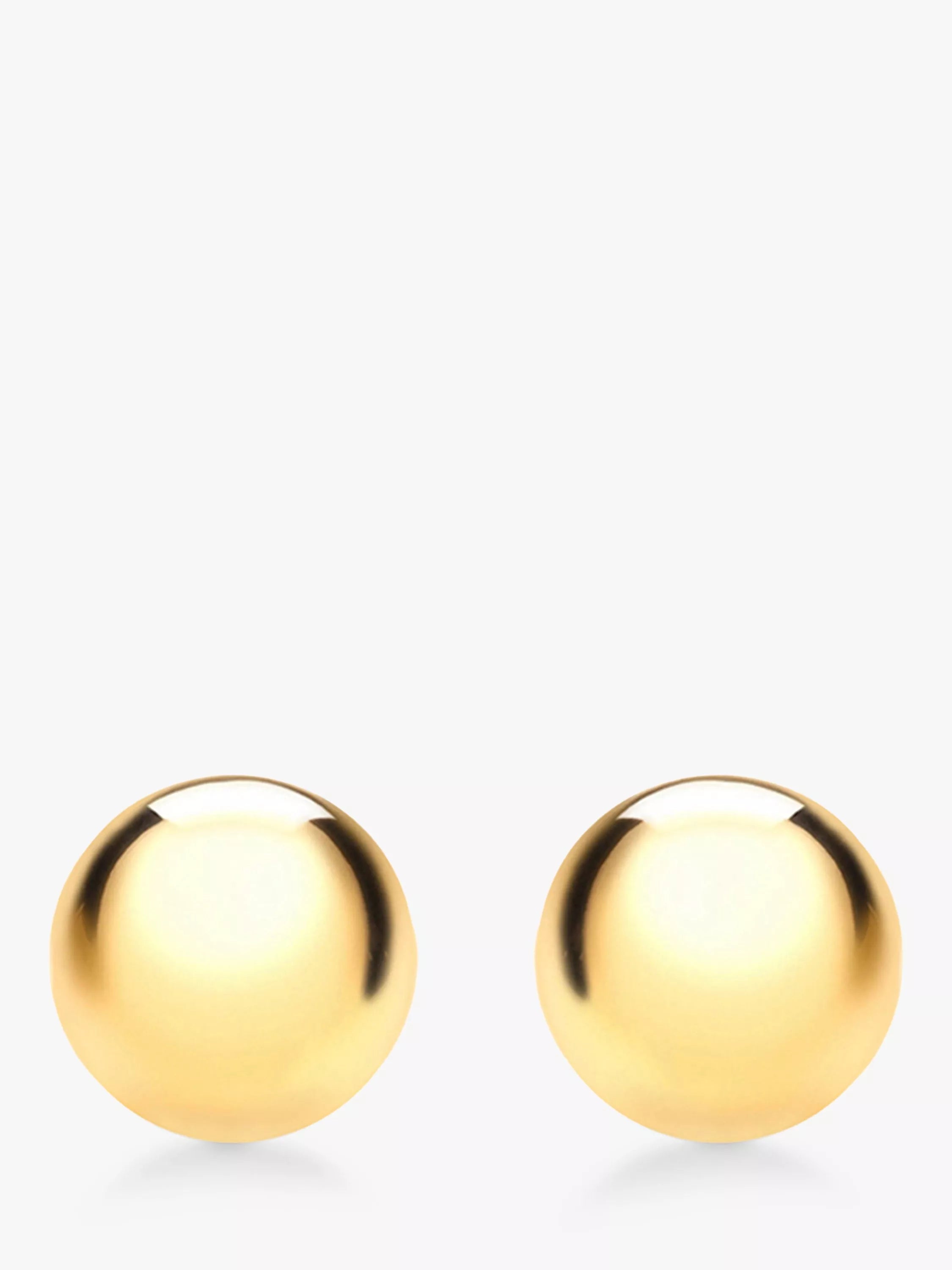 IBB gold stud earrings 18ct 4mm polished ball - British product