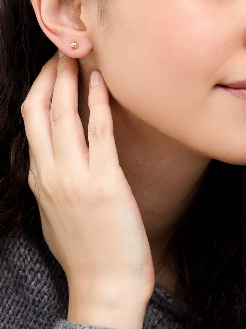 IBB gold stud earrings 18ct 4mm polished ball - British product
