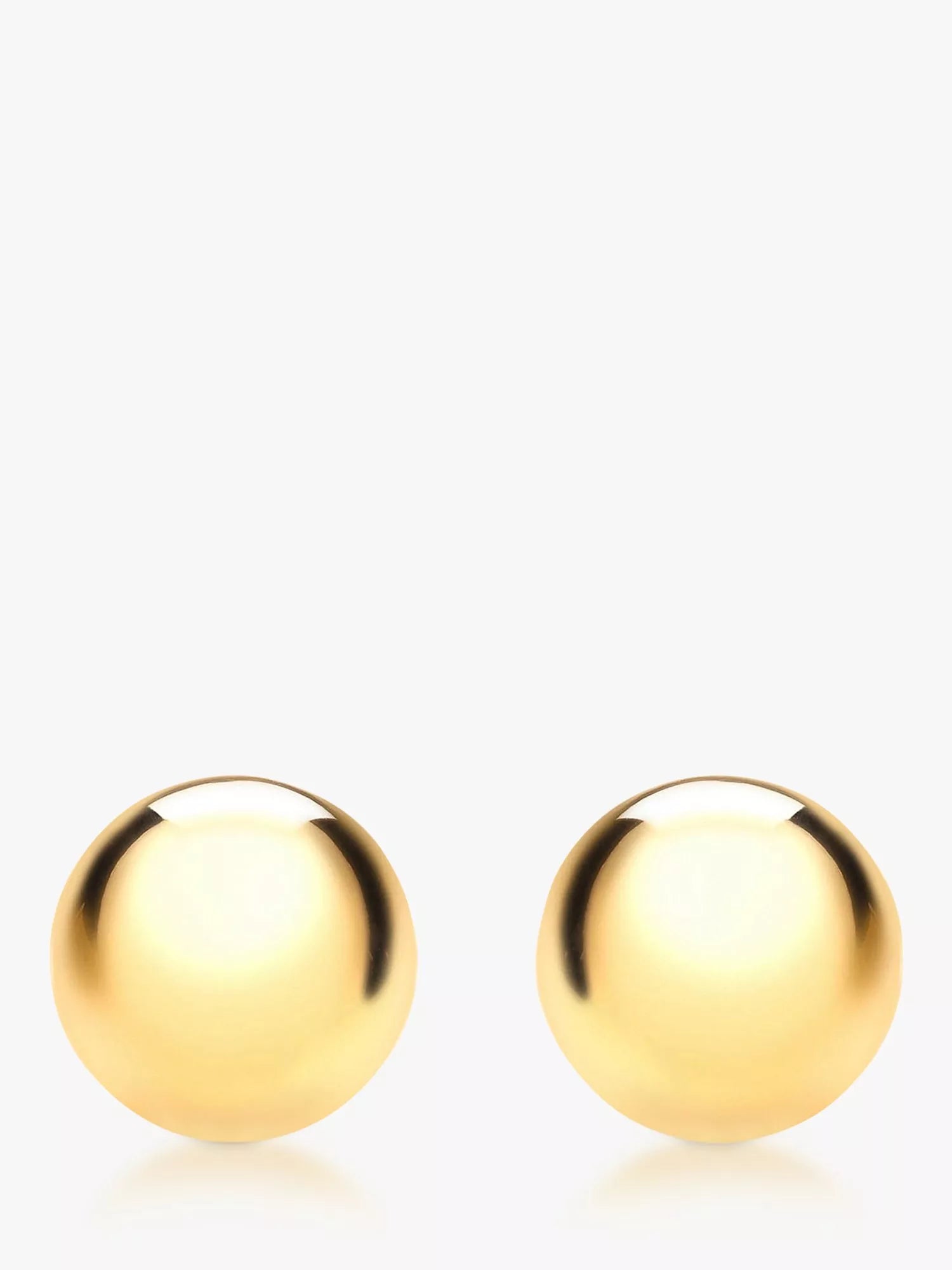IBB 18ct yellow gold polished ball stud earrings (British brand)