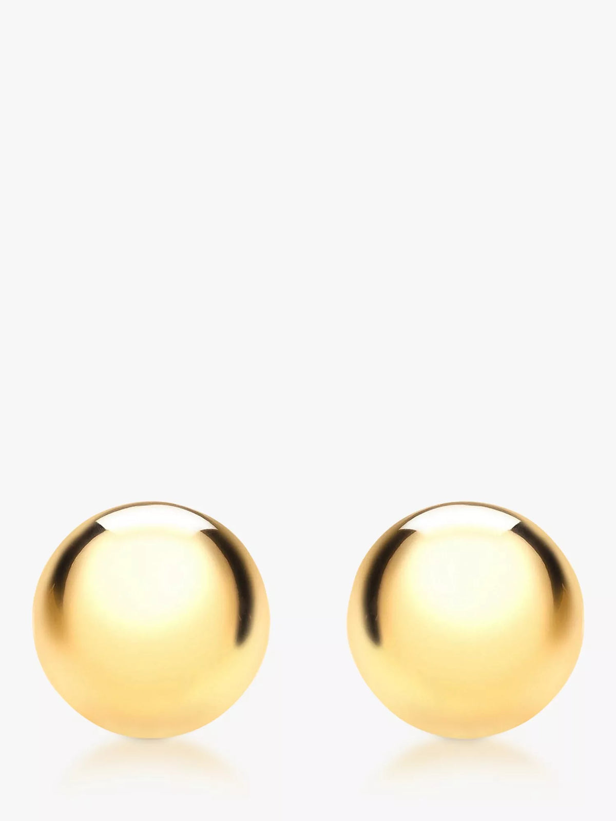 IBB 18ct yellow gold polished ball stud earrings (British brand)