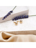 IBB 18ct yellow gold polished ball stud earrings (British brand)