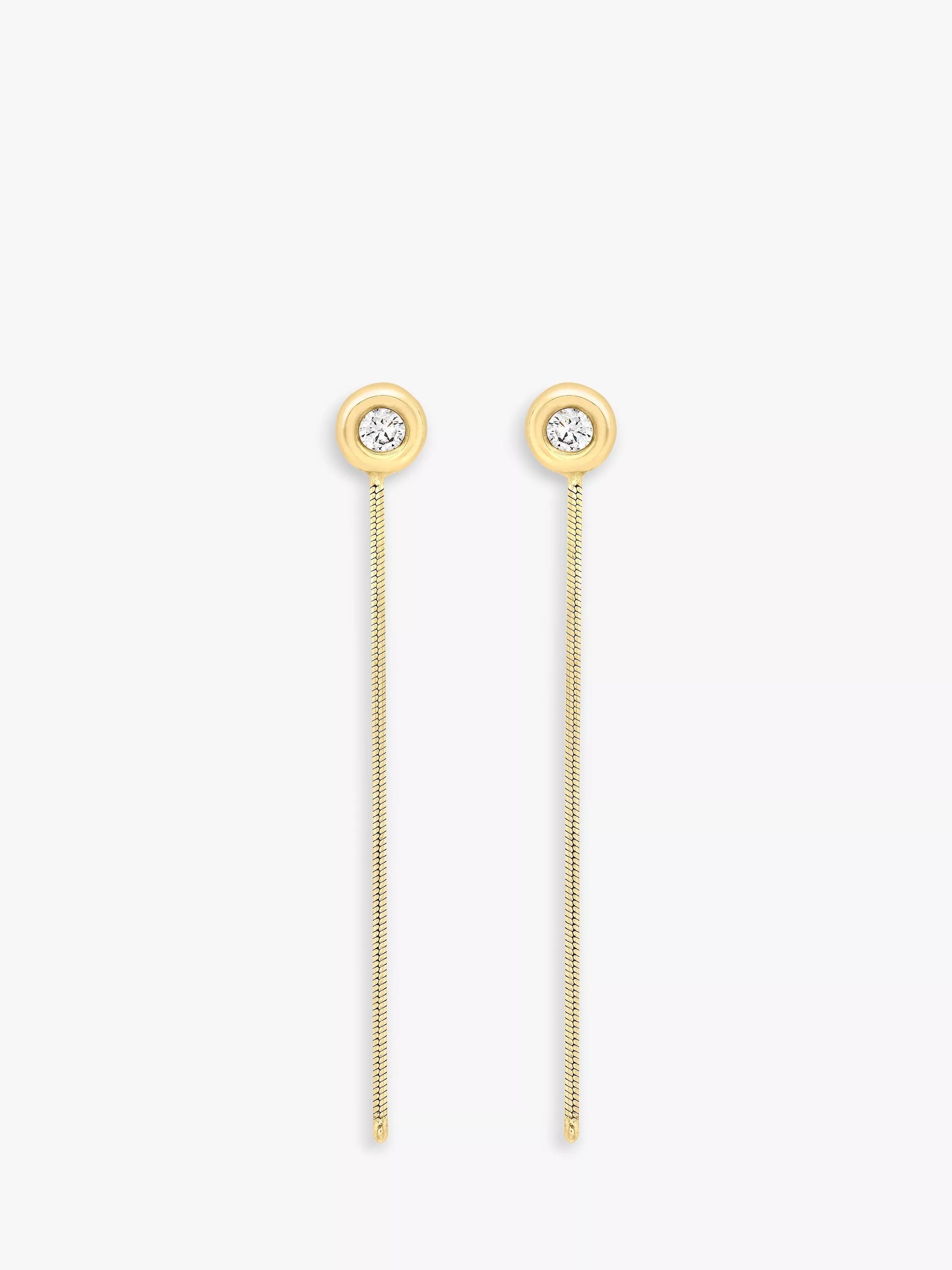 IBB cubic zirconia drop earrings 18ct gold - British product
