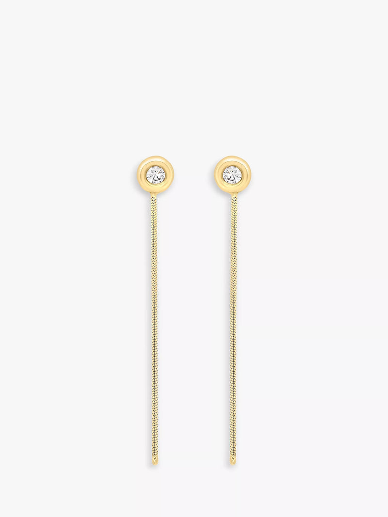 IBB cubic zirconia drop earrings 18ct gold - British product