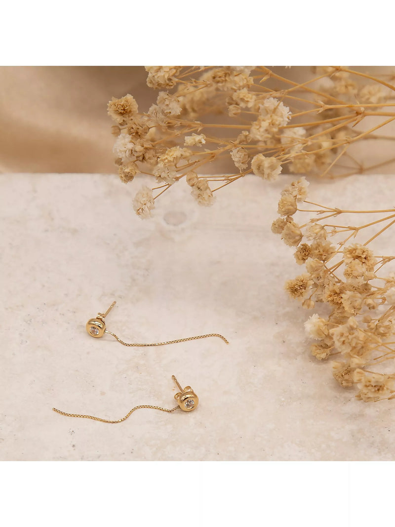 IBB cubic zirconia drop earrings 18ct gold - British product