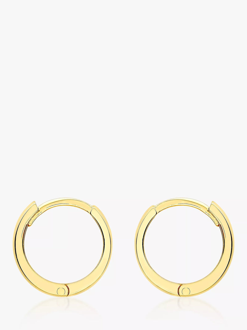 IBB 18ct yellow gold huggie hoop earrings - British product