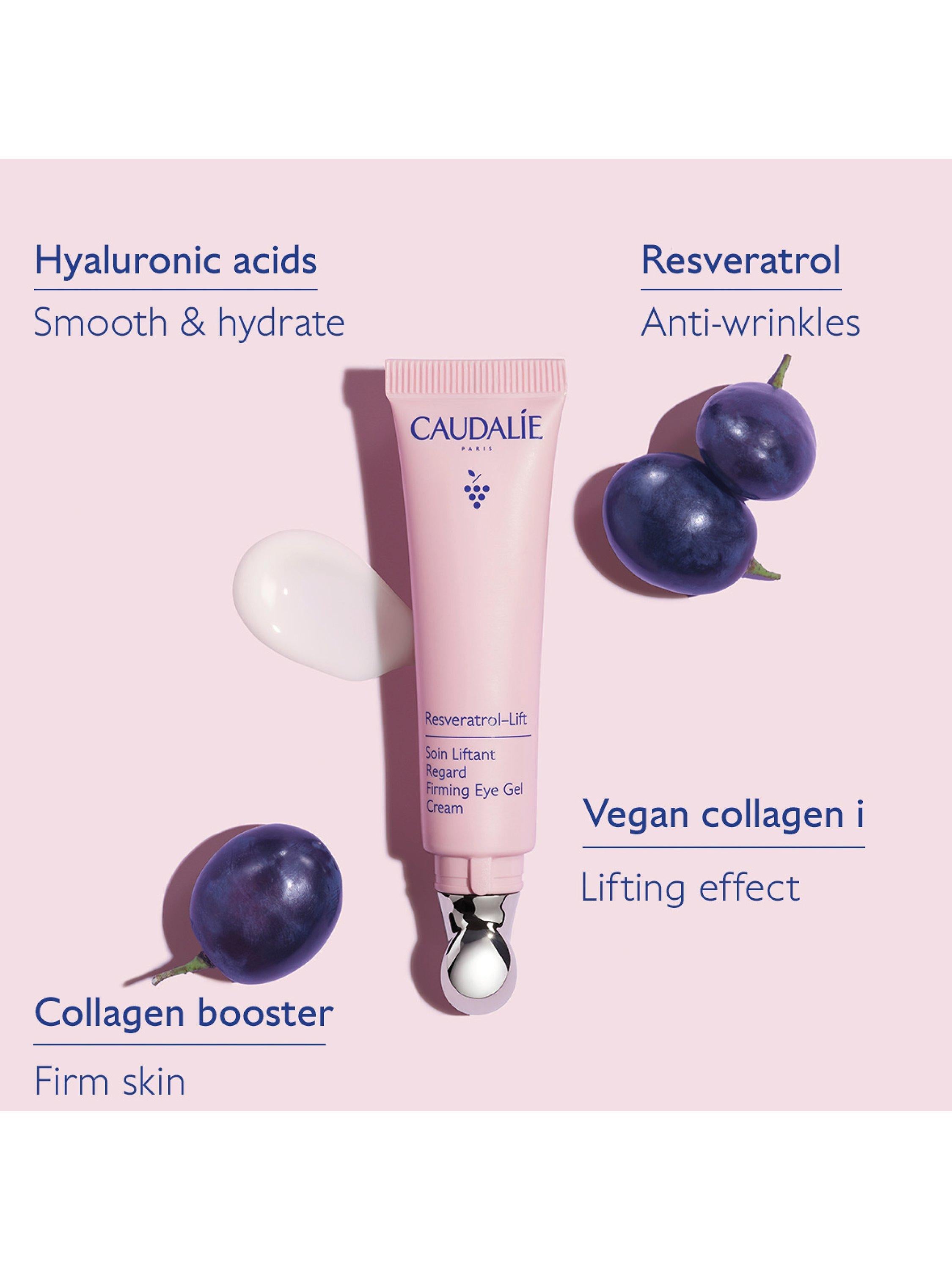 Caudalie Resveratrol-Lift depuffing eye cream 15ml, imported from the UK