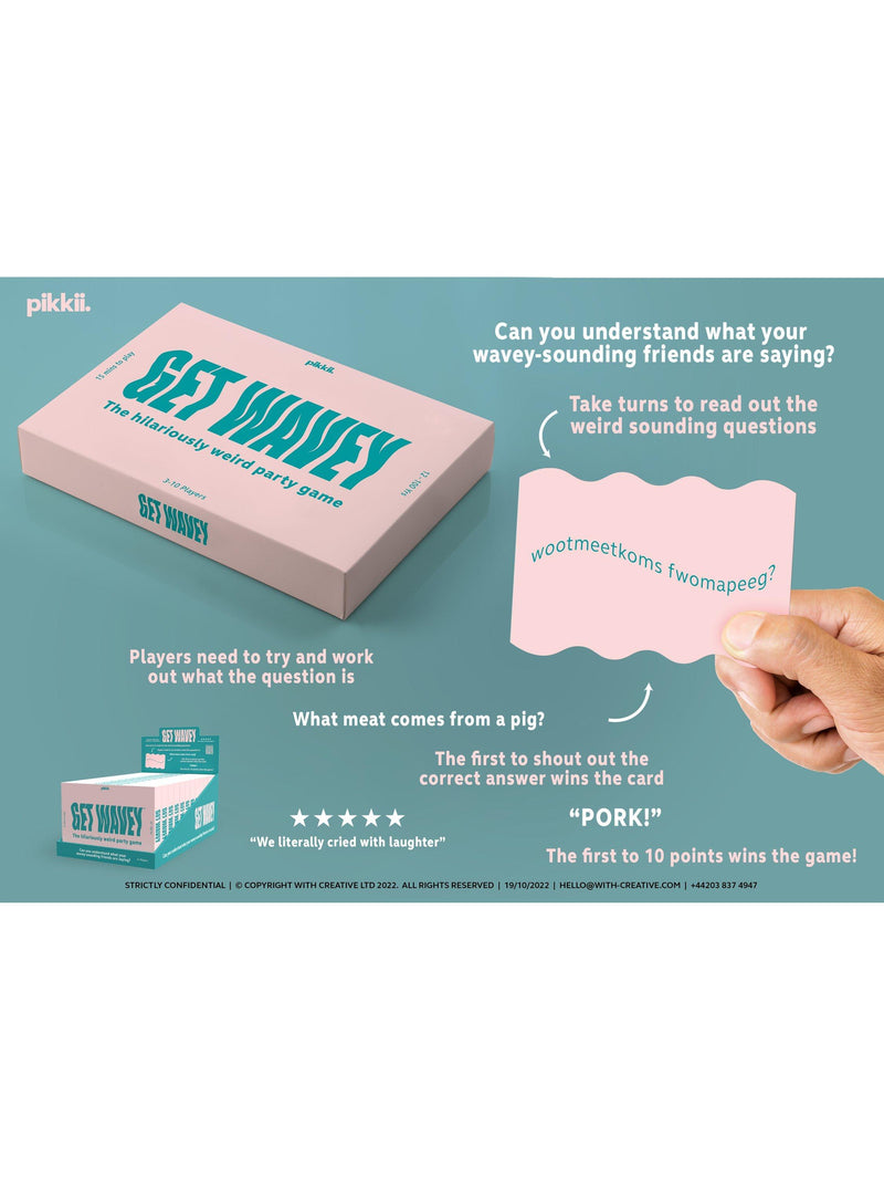 Pikkii Get Wavey party game, imported from the UK