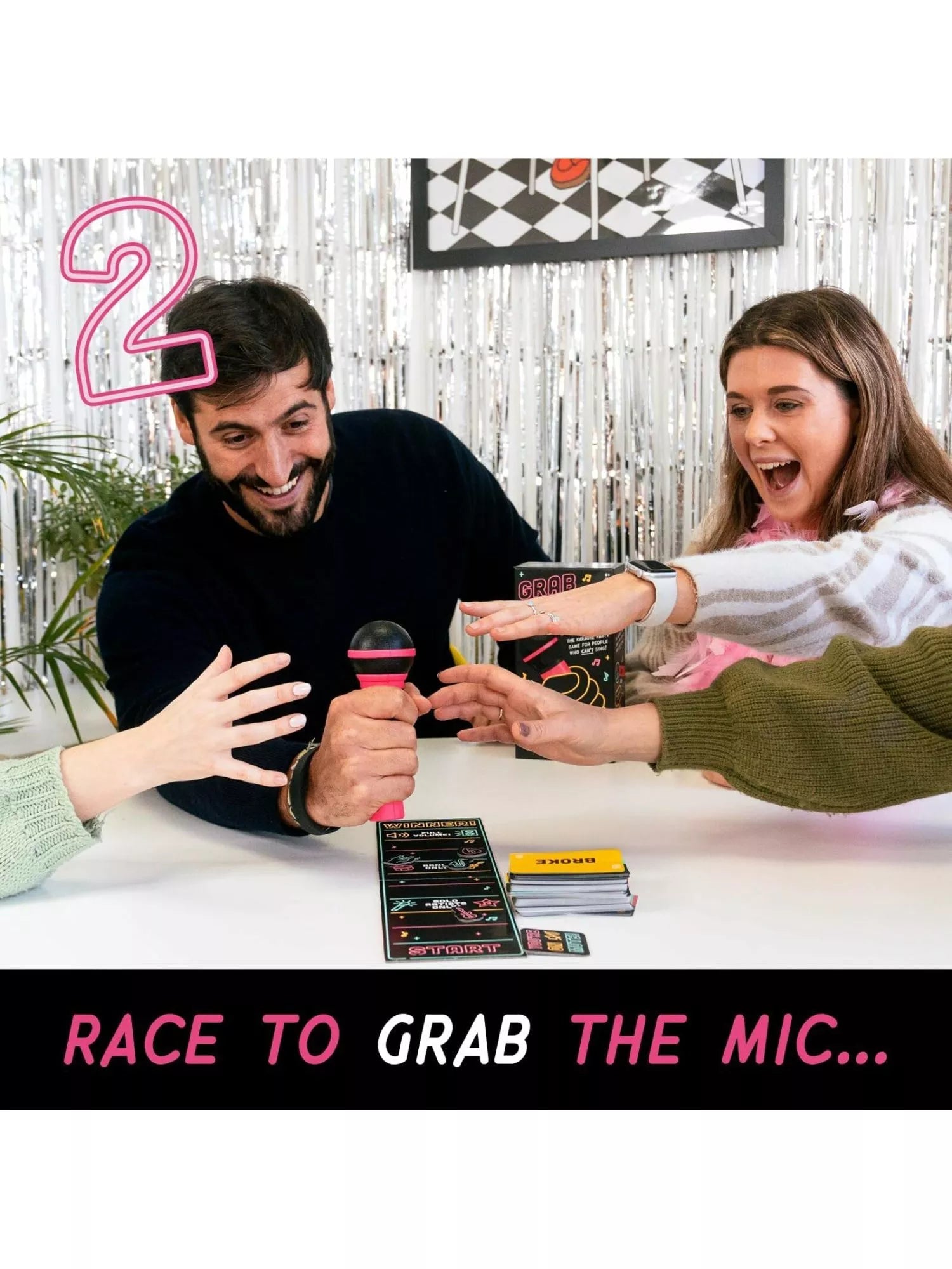 Lucky Egg Grab The Mic karaoke party game - British product