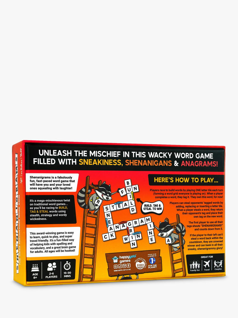 Happy Yeti Games tile-based word game for ages 8 plus - British product