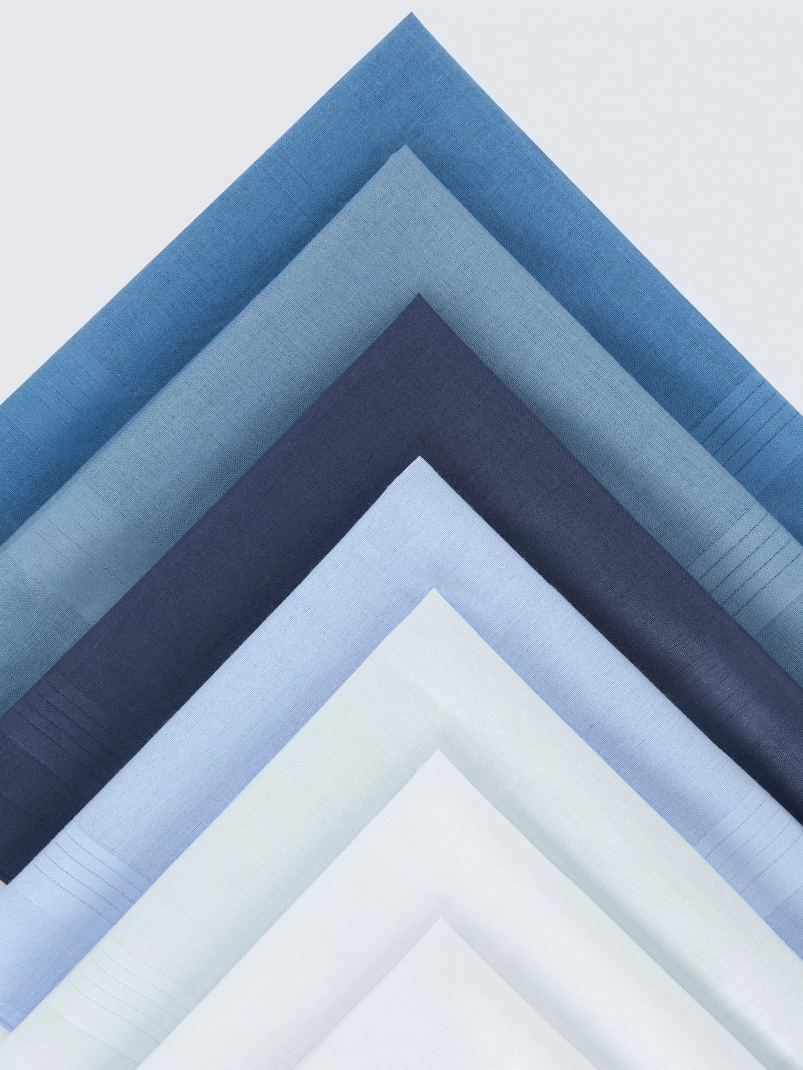 John Lewis handkerchiefs blue multi pack of 7, imported from the UK