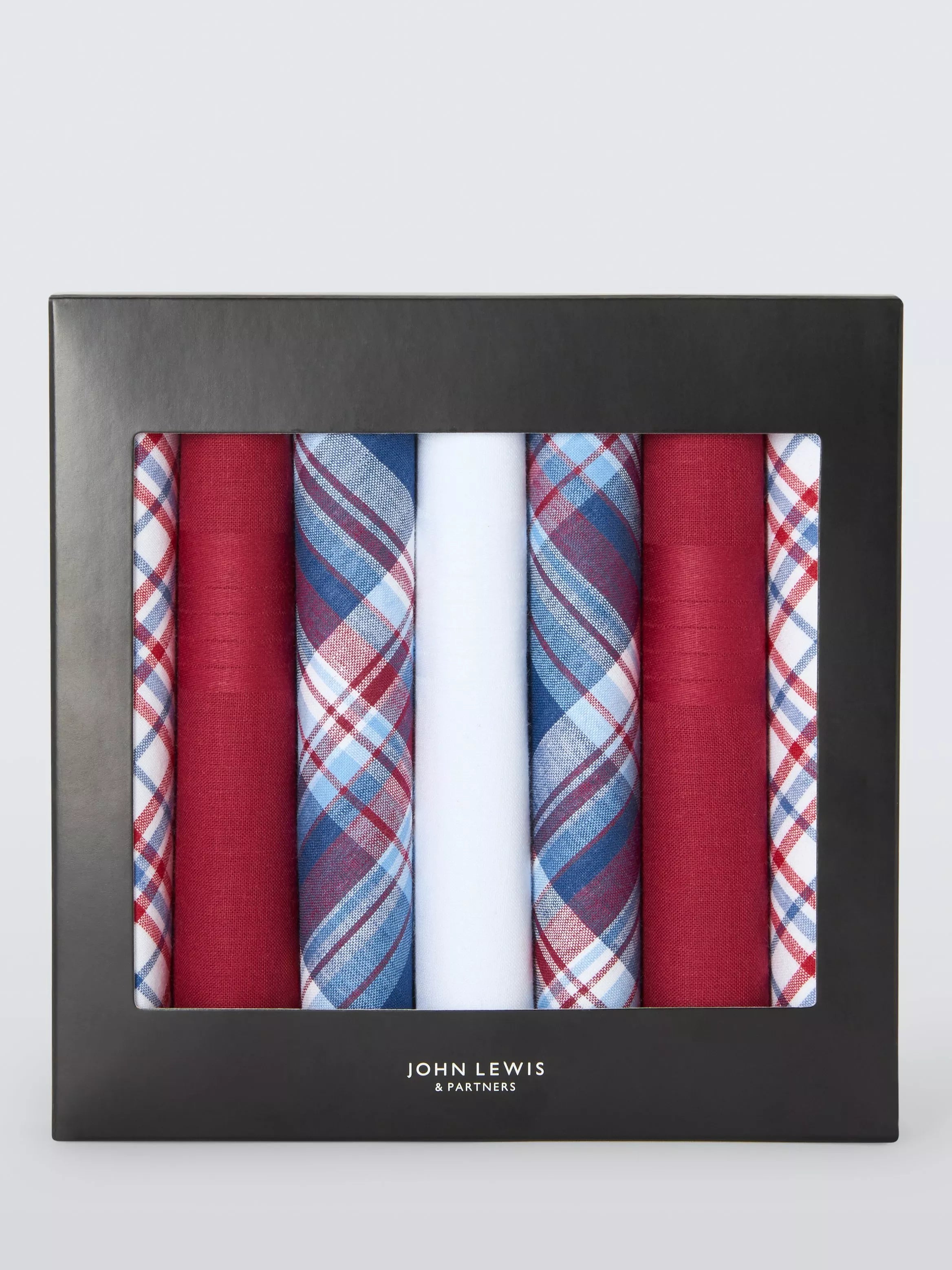 John Lewis handkerchiefs pack of 7 cotton red multi, UK version