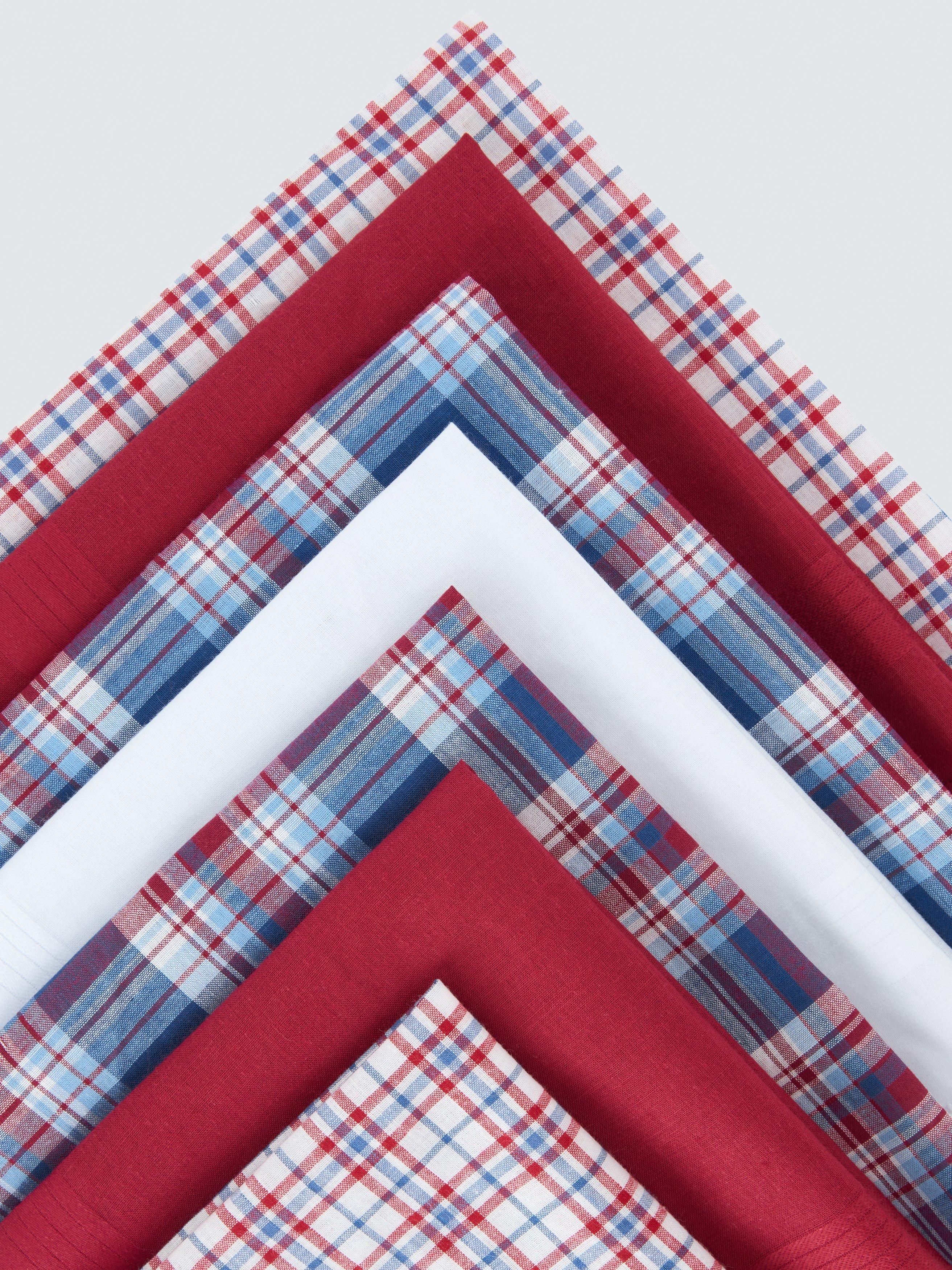 John Lewis handkerchiefs pack of 7 cotton red multi, UK version