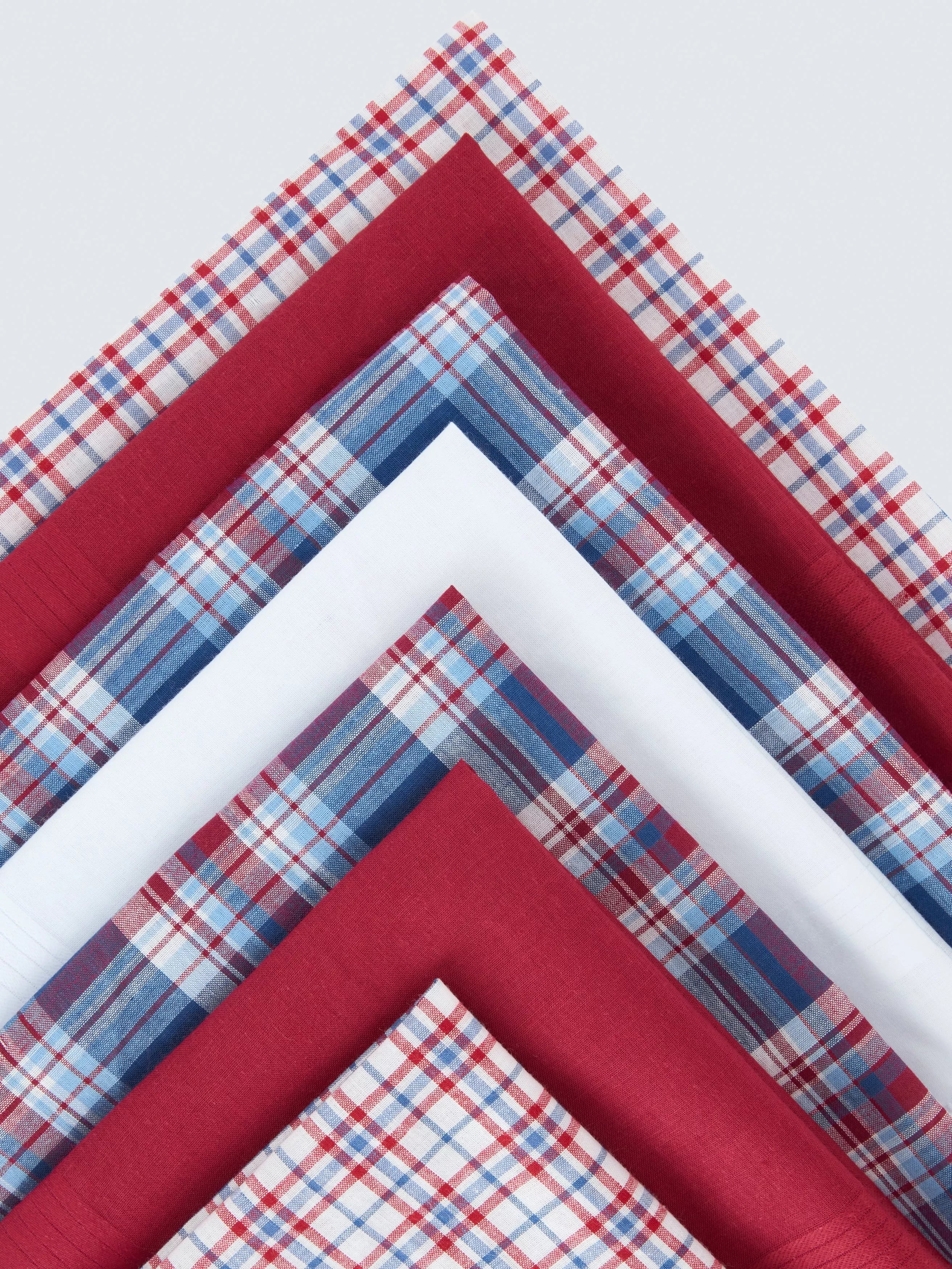 John Lewis handkerchiefs pack of 7 cotton red multi, UK version