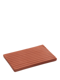 LOEWE rectangular terracotta ceramic soap dish with ribbed drainage, UK version