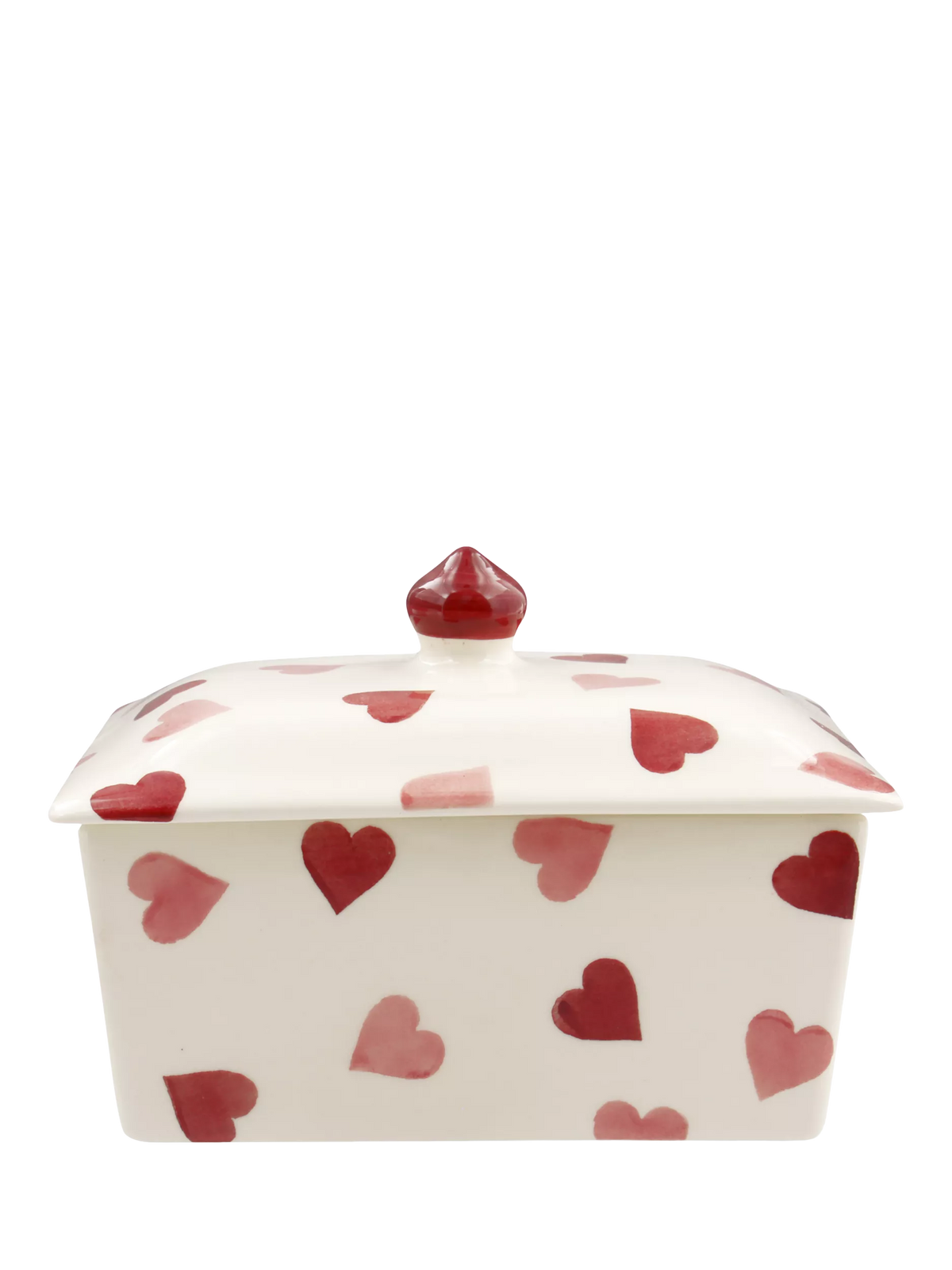 Emma Bridgewater pink hearts butter dish, imported from the UK
