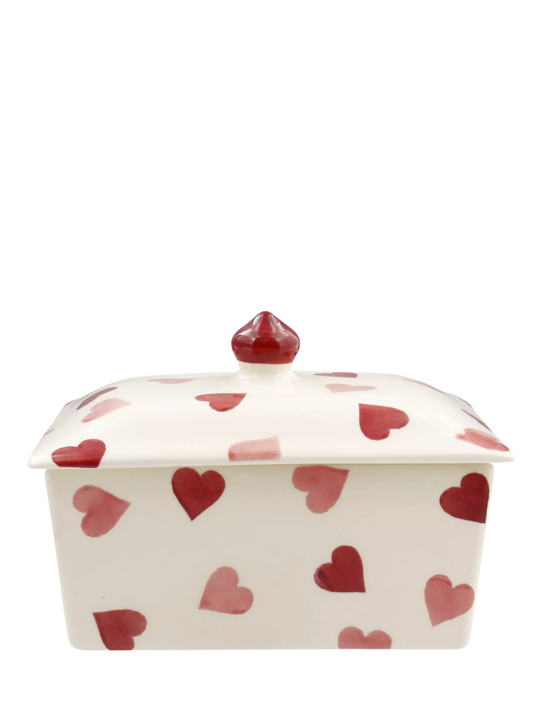 Emma Bridgewater Pink Hearts Earthenware Butter Dish