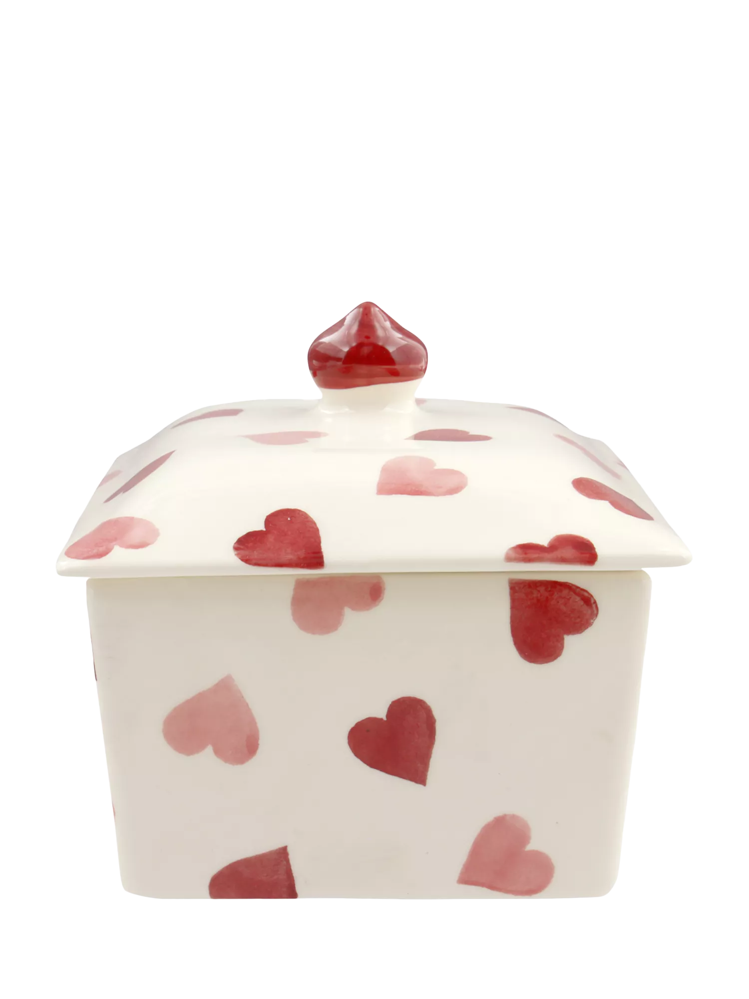 Emma Bridgewater pink hearts butter dish, imported from the UK