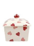 Emma Bridgewater pink hearts butter dish, imported from the UK