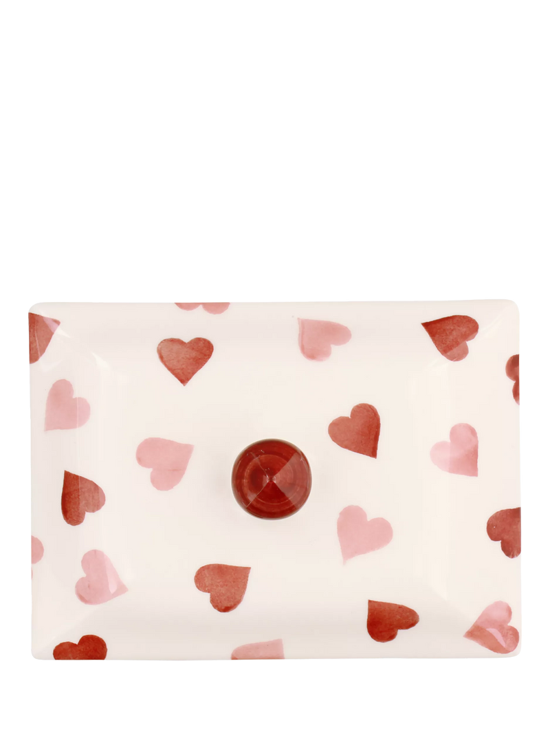 Emma Bridgewater pink hearts butter dish, imported from the UK