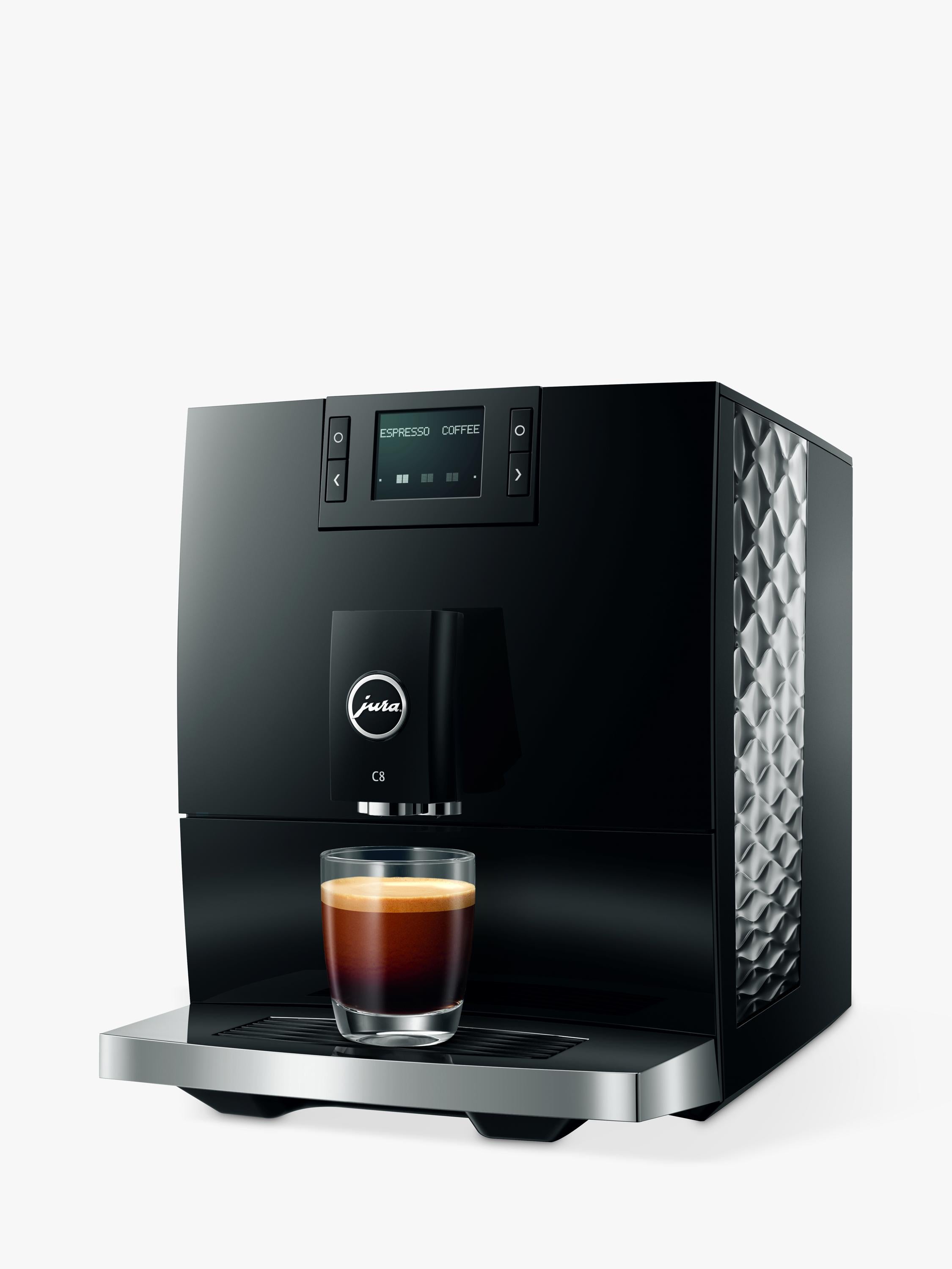 JURA C8 coffee machine in black, UK version