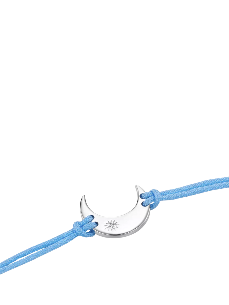 DPT Antwerp crescent moon cord bracelet silver blue (British brand)