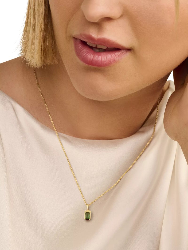 DPT Antwerp pendant necklace with green Diopside gemstone, imported from the UK
