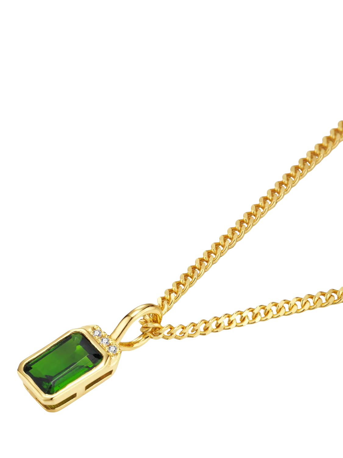 DPT Antwerp pendant necklace with green Diopside gemstone, imported from the UK